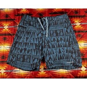 Patagonia Men’s Wavefarer Board Shorts Swim Trunks Geometric Blue Sz 30 Sty88621